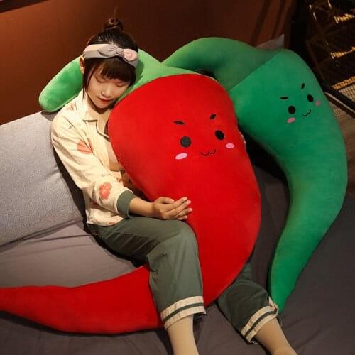 40/65cm Cartoon Simulation Chili Plush Toy Cute Stuffed Hot Pepper Doll Big Soft Plant Pillow Bed Sofa Cushion Room Decor