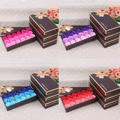 Flower gift bag box paper boxes Rose Bath Soap flower Petal With Gift Box Wedding Valentines Day