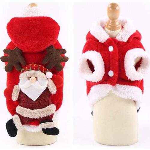 Christmas Cat Clothes Pet Costume Winter Halloween Cat Warm Hoodies Small Dogs Kitten Coat Pet Clothing