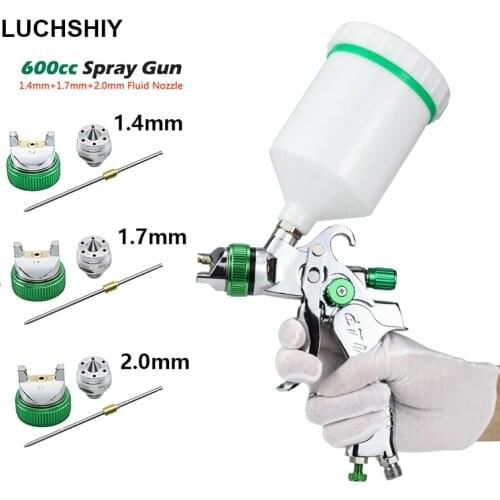 Professional HVLP Spray Guns With Regulating Valve 1.4/1.7/2.0mm Airbrush Mini Paint Spray Gun for Painting Aerograph Cars Tools