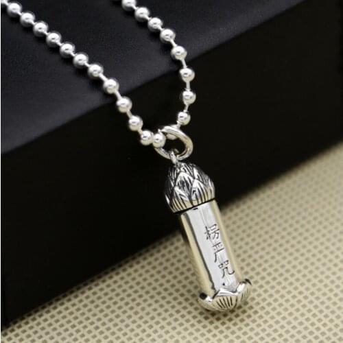 S925 Sterling Silver Simple Lotus Tube Pendant (FGL)