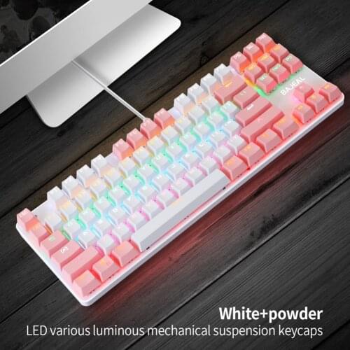 K100 Gaming Keyboard Wired 87 Keys Blue Switch Mechanical Keyboard Household Computer Accessory for Computer