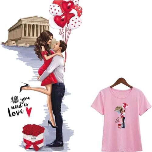 Romantic Heat Transfer Lovely Girl T-Shirt Diy Decoration A-Level Washable 2020 New Easy Print By Household Iron On Patches