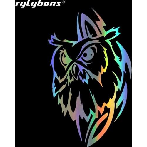 Rylybons 10.8X18CM Car-Styling Tribal Owl Personality Interesting Car Sticker Vinyl Window Door Decal Car Accessories