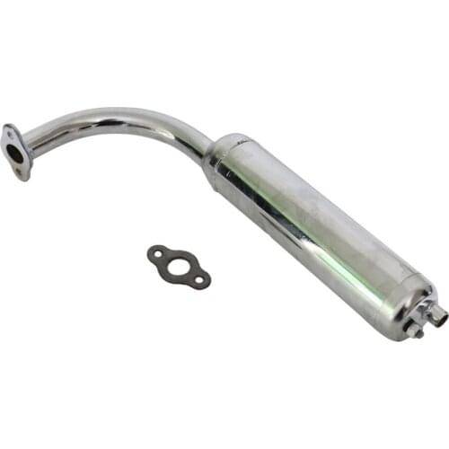 Silver Stock Muffler Exhaust Chrome For 80cc 66cc 49cc Motorized Bicycle