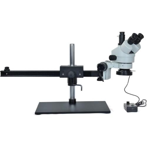 Stereo Microscope Simul-focal 7X-45X Trinocular Stereo Microscopes for Mobile Phone Repair with Big Table Stand