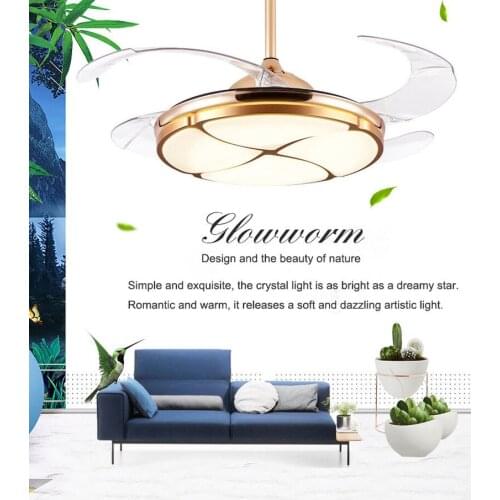 LED Ultra-thin Invisible Ceiling Fan Light Home Remote Control One LED Ceiling Fan Light Frequency Conversion Modern 42 Inchs