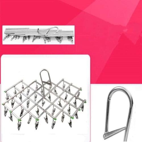 Windproof Laundry Socks Gloves Clothes Hanger Collapsible Stainless Steel Hanging Rack 20 Clothespin Drying Racks Outdoor