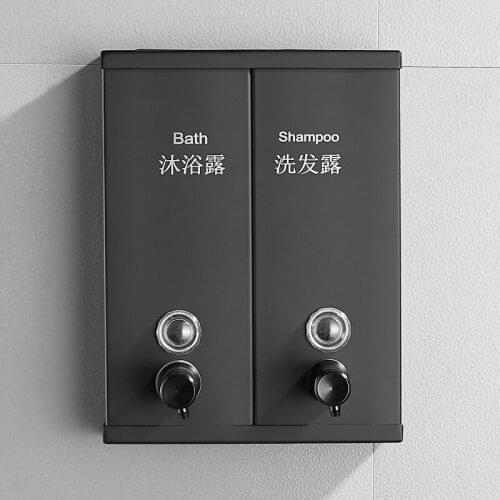 High Quality Black Double Soap Dispenser Stainless Steel Soap Saver Wall Mounted Liquid Soap Organize Hand Sanitzer