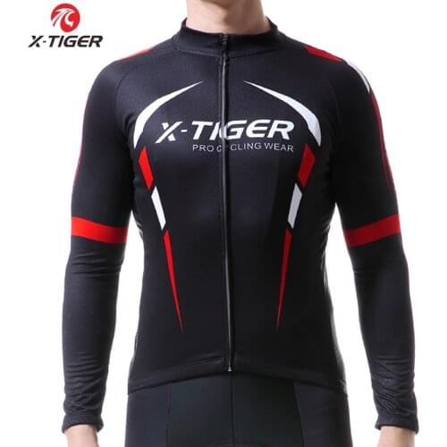 X-TIGER Men Cycling Jersey Long Sleeves Breathable Cycling Clothing Quick Dry Sun Protection MTB Bike Clothing Shirts Sportswear