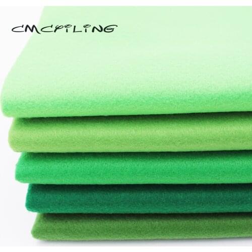 CMCYILING Green Series Soft Felt Fabric For Needlework DIY Sewing Dolls Crafts Polyester Cloth 45*110CM