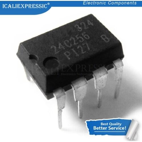 10PCS AT24C256 DIP-8 24C256 DIP8 AT24C256N DIP AT24C256-10PU-2.7 2-wire serial EEPROM memory