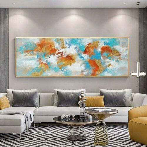 100% Hand Painted Oil Painting Abstract Colorful Landscape On Canvas Unframed Handmade Wall Art For Living Room House Decoration