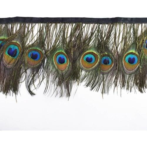 5Meters Peacock Feather Trim Fringe Ribbon Peacock Decor Peacock Feathers for Crafts Wedding Feathers Decoration Plumas Carnaval