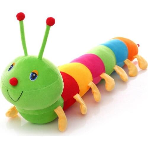 50CM Colorful Long Cognitive Plush Worm Stuffed Doll Toys Soft Worm Cushion Educational Gift for Birthday Kids