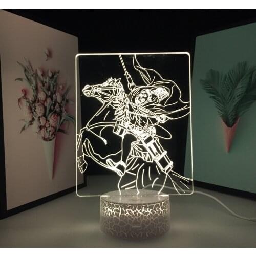 Attack on Titan Anime 3D Lamp Erwin Smith Night Light for Bedroom Decoration Kids Gift Manga LED Table Light Erwin Smith