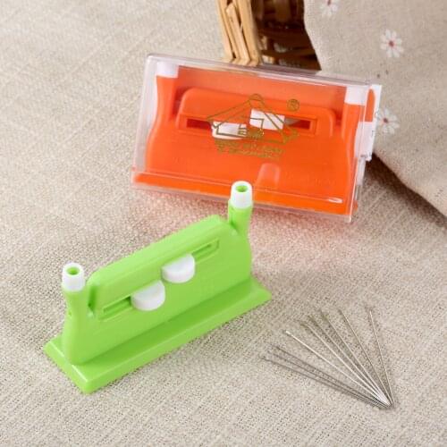 1pc Automatic Needle Threader w/thread Cutter Knife S3/S4/S5 Big/Small Hole Eye Stitch Sewing Tool w/Needles Green/Orange