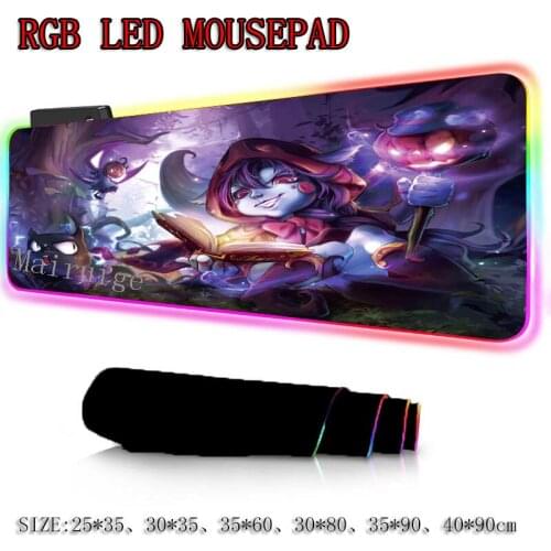 Mairuige Large RGB Mouse Pad Black Locking Edge Anime Lulu Custom Desk Mat Rubber Strip Anti-slip Lol Dota Csgo Gamer