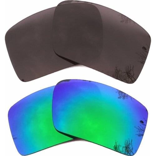Black & Green Mirrored Polarized Replacement Lenses for Eyepatch 1&Eyepatch 2 Frame 100% UVA & UVB