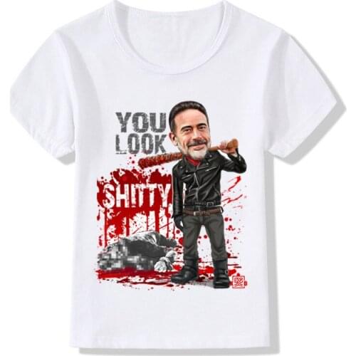The Walking Dead Design Children Fashion T-shirt Baby Boys Girls Summer Tops Kids Negan Casual Clothes