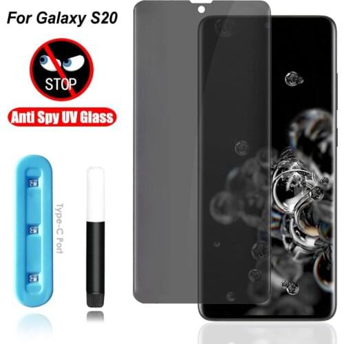 For Galaxy S20 Plus Privacy Screen Protector with UV Full Glue Glass for Samsung S20 Ultra anti Spy Tempered Glass KEEP SECRET
