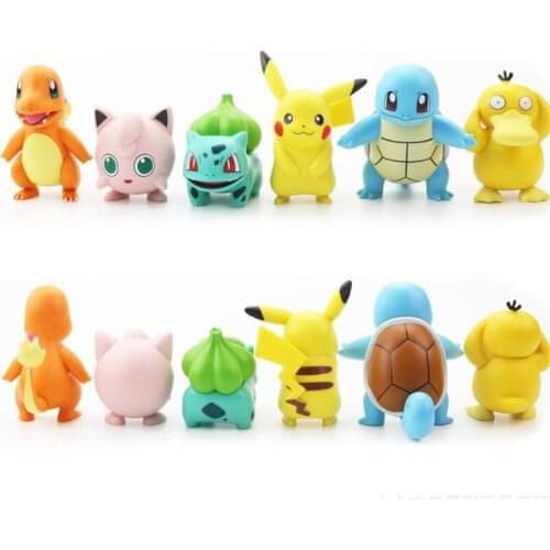 30Pieces(5Sets) Pikachu Charmander Bulbasaur Psyduck PVC Action Figure Pokemon For Kids Children Gifts