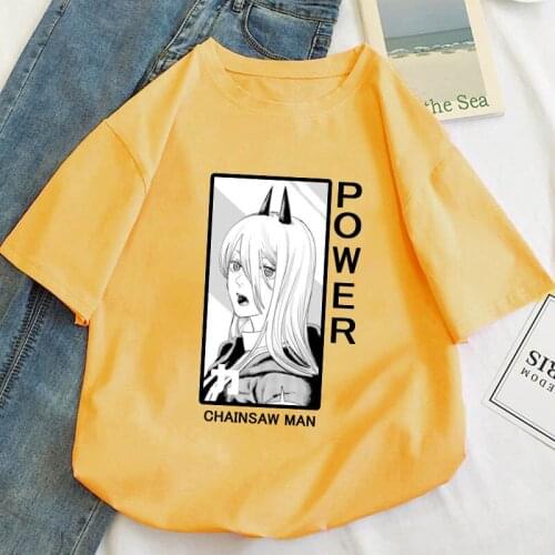 Japan Anime Power Denji Tshirt Manga Chainsaw Man Print T Shirt Summer Unisex Casual Fashion T-shirt Men Women Harajuku Tee Top