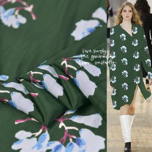 Emerald new style shirt dress fabric high-end sand washed silk cotton crepe de Chine refining