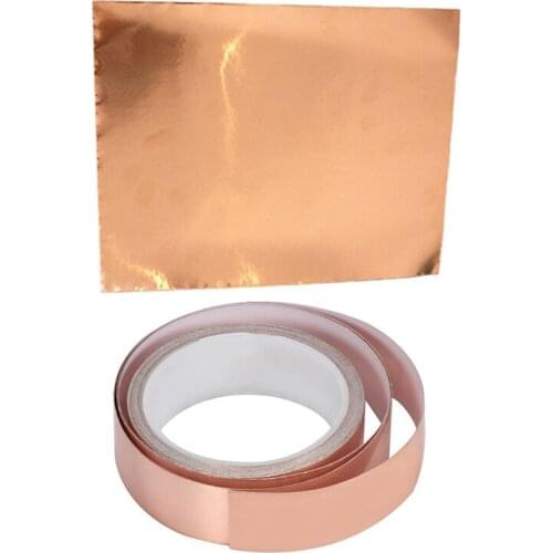 30mm X10M Copper Foil Tape Adhesive EMI Shielding Guitar Slug Snail Barrier Tool with Multi Purpose 22.5X30cm Self-Adhesive Guit