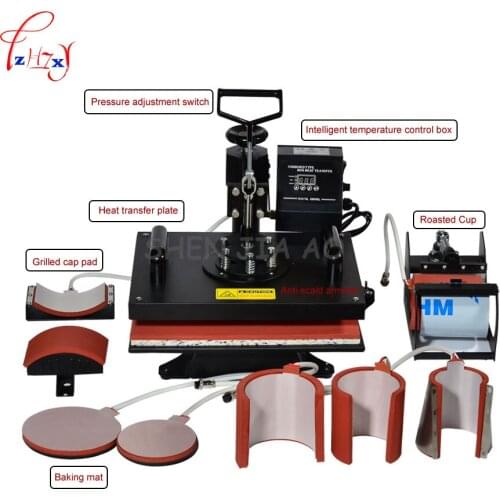 1pcs 8 In 1 Combo Heat Transfer Machine Sublimation/Heat Press Machine For Plate/Mug/Cap/TShirt /Phone case