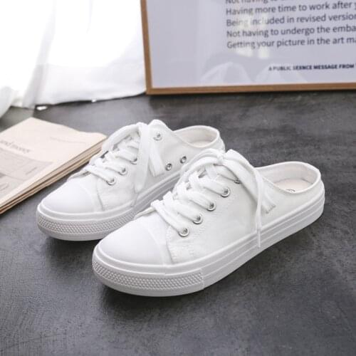 Men Women Casual Vulcanize Shoes Slippers Flat Fashion Lace Up Summer Spring Canvas Sneakers Male Non-Slip Solid Breathable