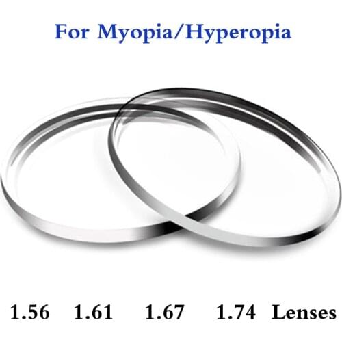 1.56 1.61 1.67 1.74 Index Prescription Glasses Lenses Men Women Aspherical Customized Myopia Hyperopia Eyeglasses Lenses