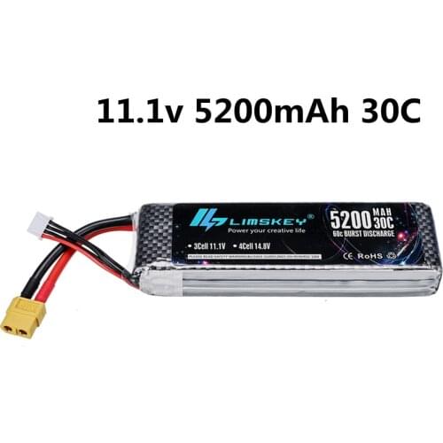 Lipo Battery 3S 11.1V 5200mAh 30/60C For RC racing car Boat Airplane Drones helicopter Spare Parts 11.1v Battery jst/T/xt60