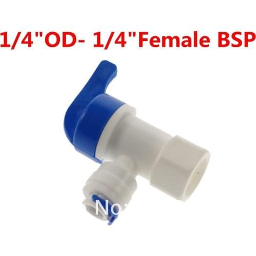 Elbow 1/4" Female BSP -1/4" Tank Ball Valve Quick Connect Aquarium RO Water Connector