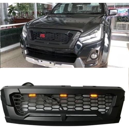 MATTE BLACK FRONT RACING GRILLE GRILLS FRONT BUMPER MASK COVER FIT FOR ISUZU DMAX D-MAX 2016-2018 GRILL AUTO EXTERIOR COVERS