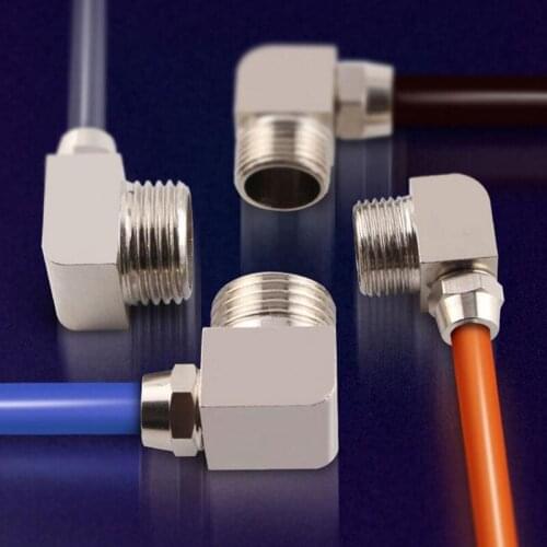 Copper Pneumatic Quick Joint OD 4/6/8/10/12/14/16mm Hose Tube 1/8'' 1/4'' 3/8'' 1/2'' Air Pipe Quick Twist Joint Threaded Elbow