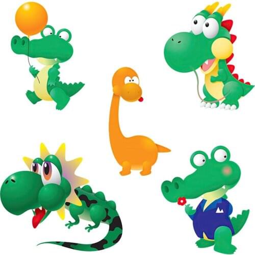 Three Ratels QMH47 Cute cartoon dinosaurs and crocodiles kids bedroom Primeval forest adventure DIY sticker Boy Gift sticker