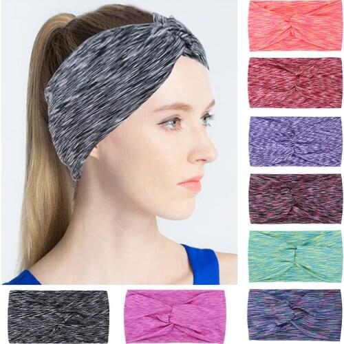 Soft Women Headband Sports Yoga Elastic Twist Hairband Cross Knot Turban Girls Hair Accessories
