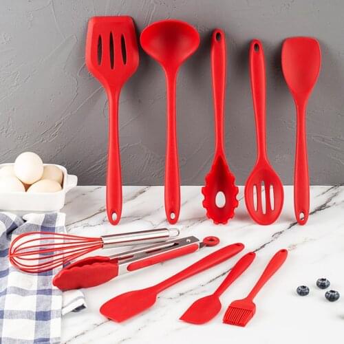 10 Pcs/12pcs Silicone Kitchenware Utensils Set Nonstick Durable for Cooking