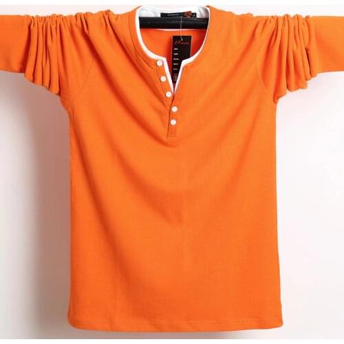 New Arrival Autumn Fashion Men T-shirt Casual Long Sleeve Solid T-shirt Men Slim Fit Patchwork Cotton Tee Tops Plus Size 5XL 6XL