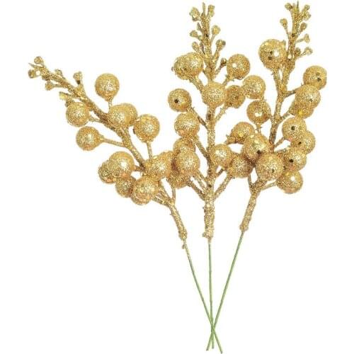 New 30 Pack Artificial Christmas Glitter Berries Stems for Christmas Tree Ornaments, DIY Xmas Wreath, Crafts