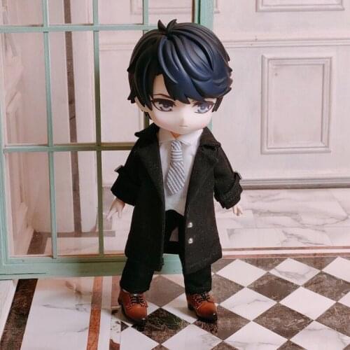 OB11 doll clothes are suitable for 1/12size stylish new versatile cool windbreaker coat in black rice and white and other colors