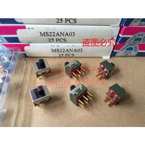 Original new 100% MS22ANA03 toggle switch 6pin 2gear sliding switch 13*11.5*9 handle length 5MM