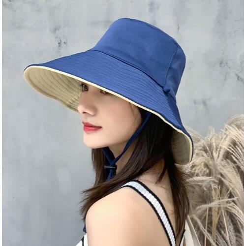 Unisex Summer Foldable Bucket Hat Women Outdoor Sunscreen Cotton Fishing Hunting Cap Men Basin Chapeau Sun Prevent Hats SA649