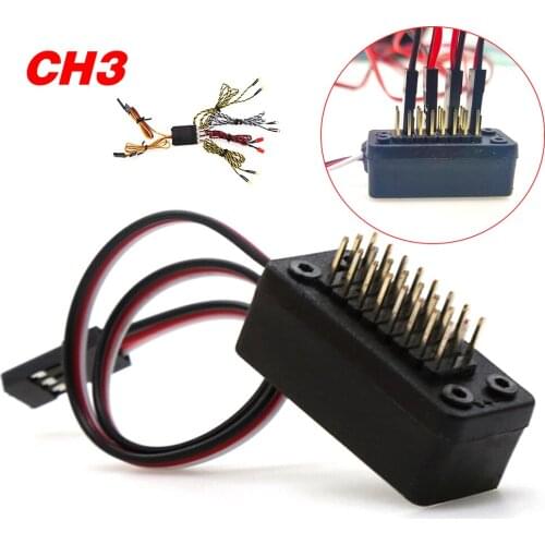 CH3 Remote Control Switch Board Light Control Module one to eight port hub third channel for the Model RC Car Light Lamp