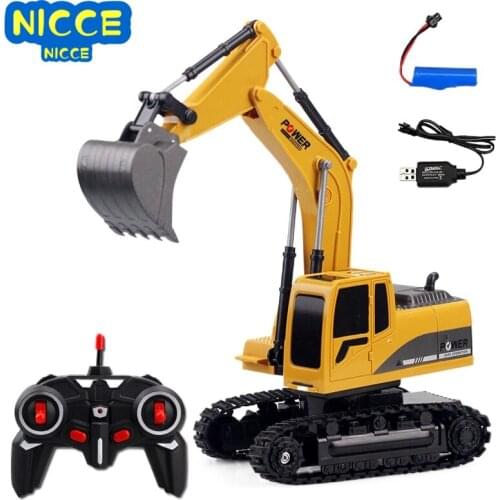 Nicce RC Truck 6CH Excavator Alloy 2.4G Backhoes Bulldozer Remote Control Digger Engineering Vehicle Model Electronic Kid toy