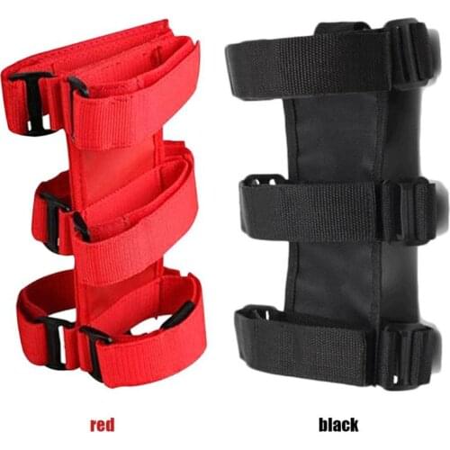 Adjustable Roll Bar Fire Extinguisher Holder with Sufficient Durability and Toughness Fixing Belt for Jeep Wrangler