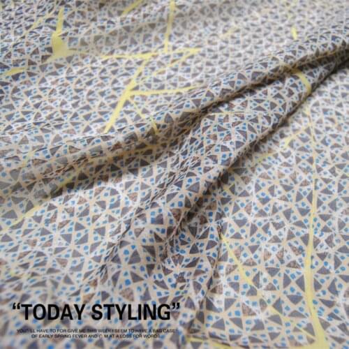 LEO&LIN Large Wide Shallow Khaki Irregular Flower Real Silk Chiffon Dress Shirt 100% Silk Clothing Cloth Fabric DIY patchwork