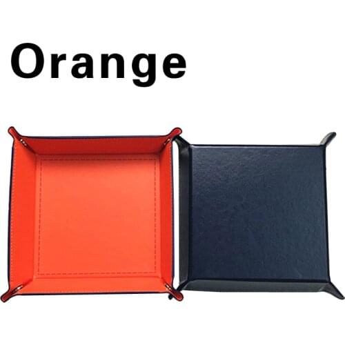 1PC Foldable Storage Box PU Leather Square Tray for Dice Table Key Wallet Coin Box Tray Desktop Storage Box Trays