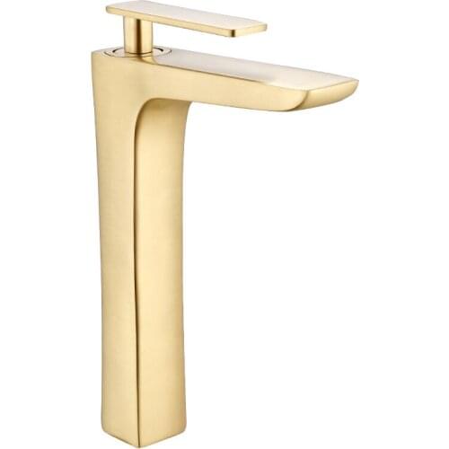 Basin Faucet Brushed Gold Basin Mixer Brass Crane Bathroom Faucets Hot and Cold Water Mixer Tap Contemporary Mixer Tap torneira